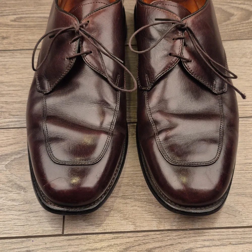ALLEN EDMONDS‎ Burton Dark Brown Leather Sz 9.5 D Oxfords Mens Dress Shoes